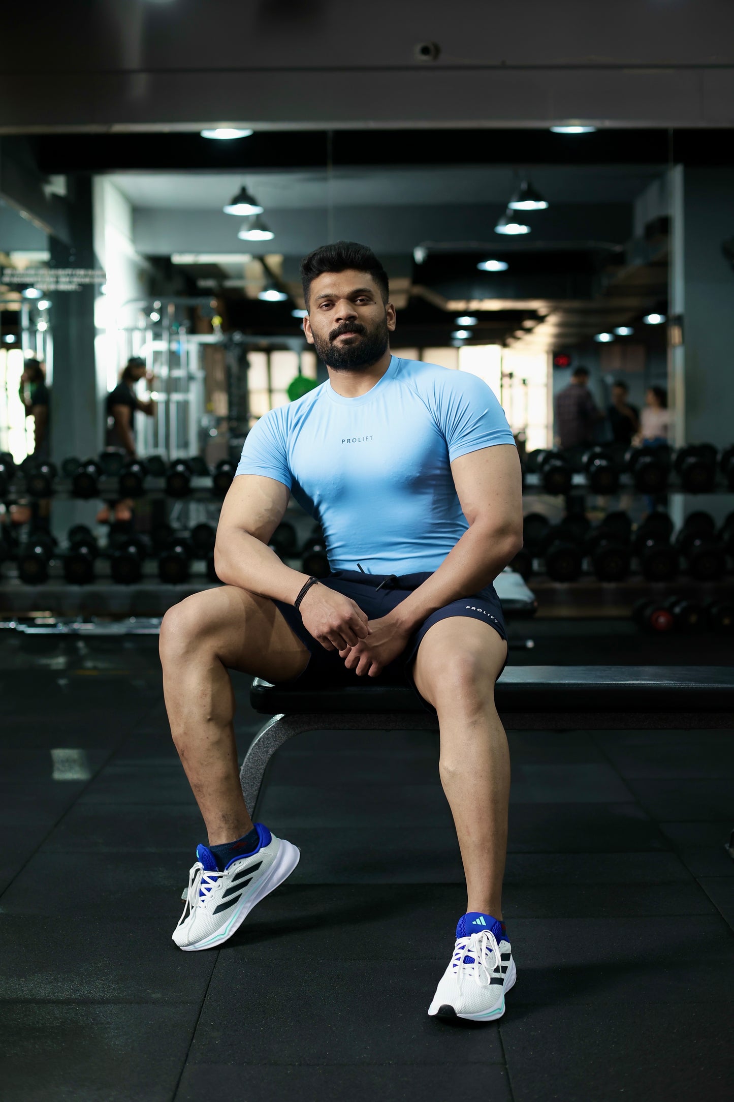 BLUE COMPRESSION AND NAVY BLUE SHORTS