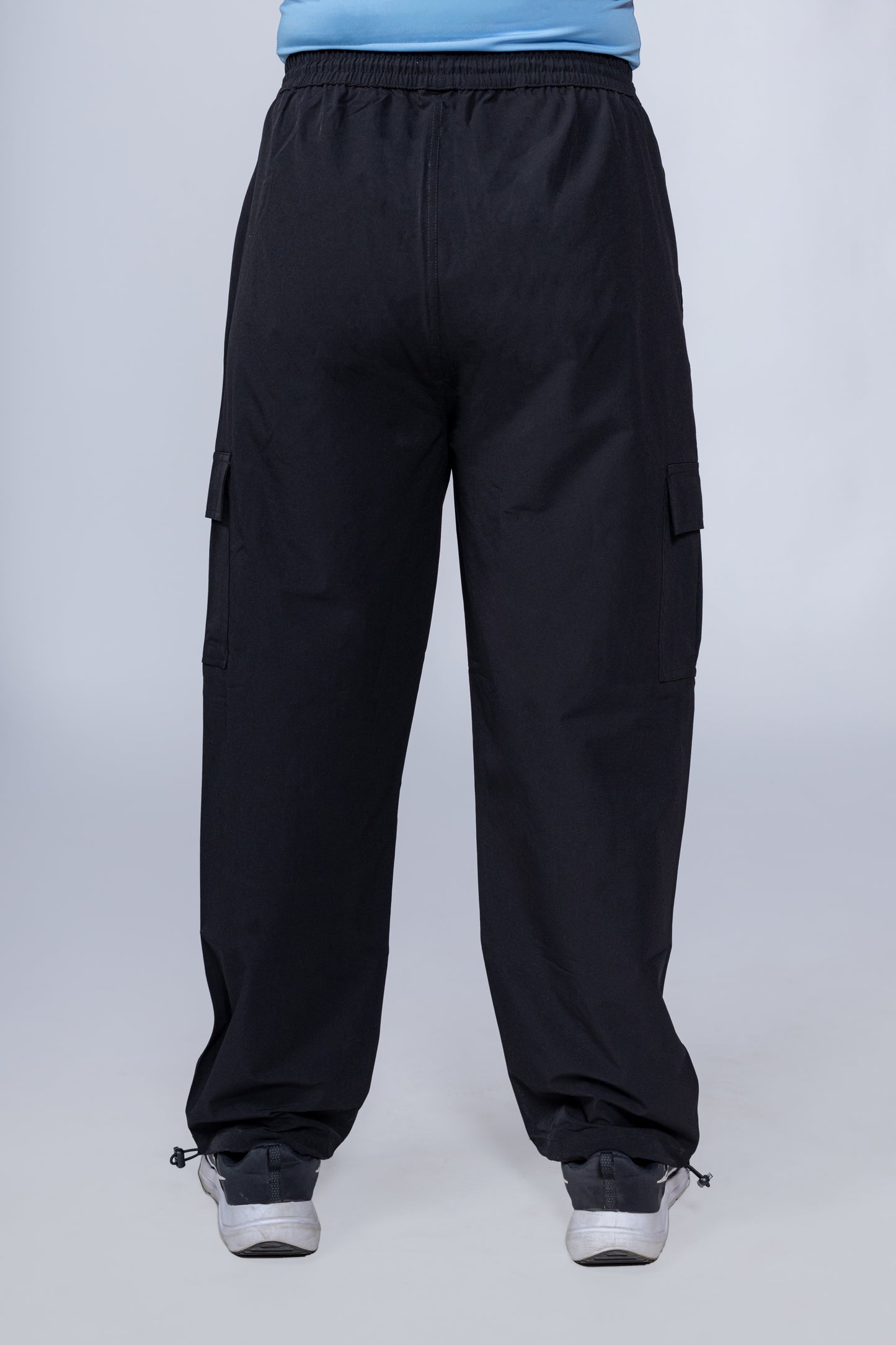 BLACK CARGO PANTS AND WHITE TANKS
