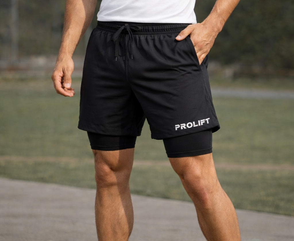 PROLIFT  BLACK COMPRESSION SHORTS