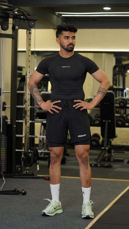 PROLIFT  BLACK COMPRESSION SHORTS