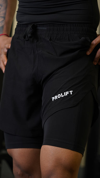 PROLIFT  BLACK COMPRESSION SHORTS