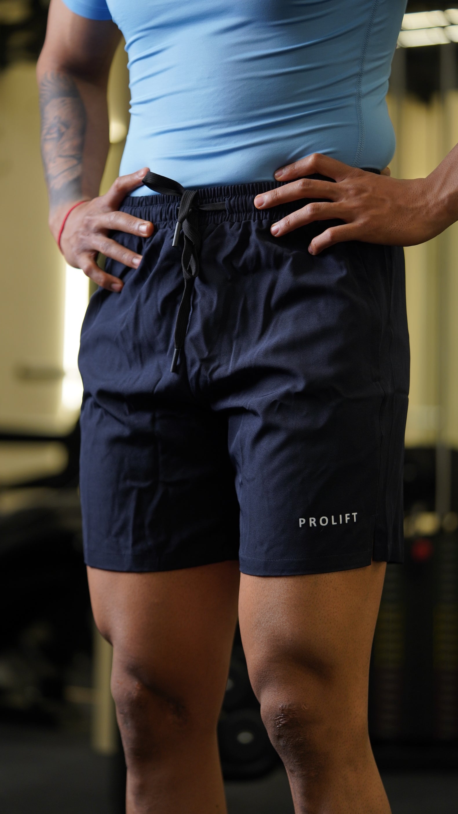 MENS NAVY BLUE SHORTS WITH ZIPPER POCKETS – PROLIFT