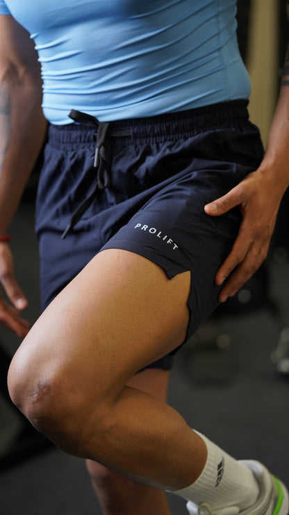 MENS NAVY BLUE SHORTS WITH ZIPPER POCKETS