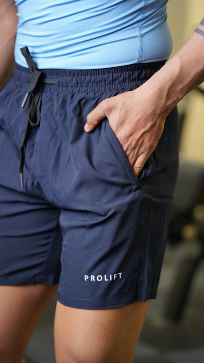 MENS NAVY BLUE SHORTS WITH ZIPPER POCKETS