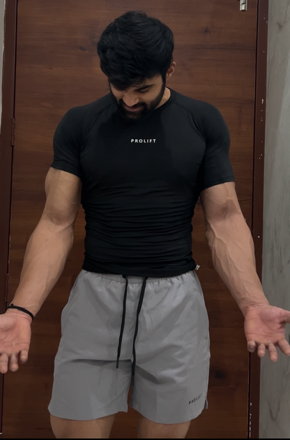 MENS GREY SHORTS WITH ZIPPER POCKETS