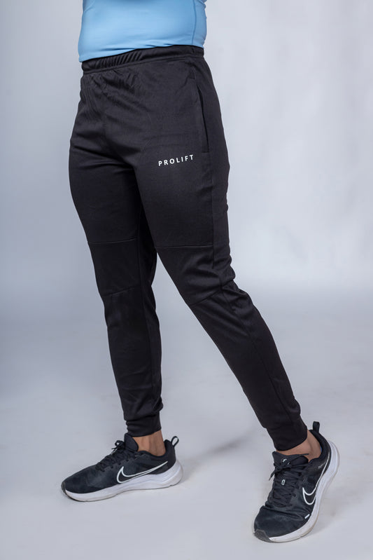 SLIM FIT  BLACK TRACK PANTS