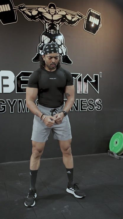 MENS GREY SHORTS WITH ZIPPER POCKETS